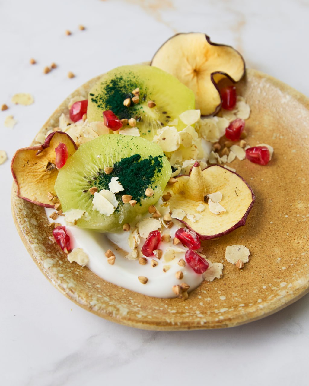 Assiette kiwi, pomme, spiruline